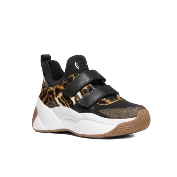 NEW! Michael Kors Keeley Trainer Camel, Leopard & Zebra Platform Sneaker… - Picture 1 of 12
